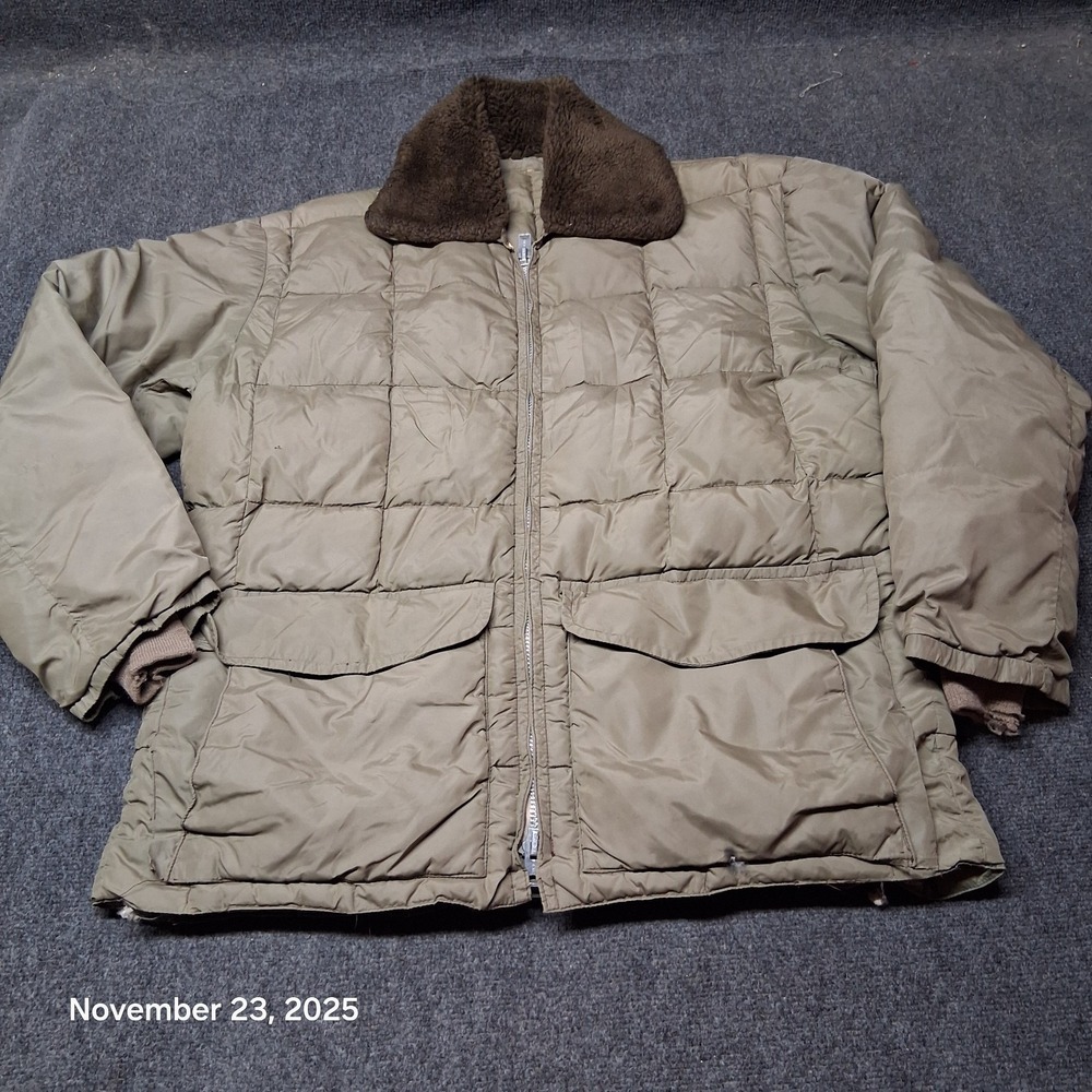 Vintage Comfy Outdoor Down Quilted Puffer Chore Jacket Size Large Brown
